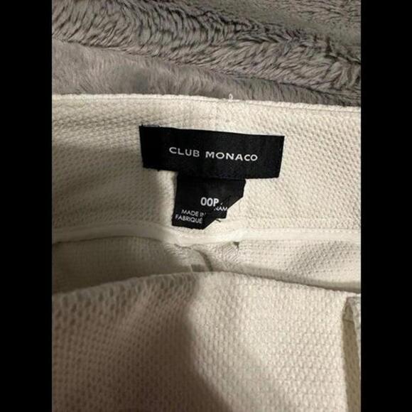 Club Monaco White Slim Fit Textured Pants 00P - Picture 2 of 2